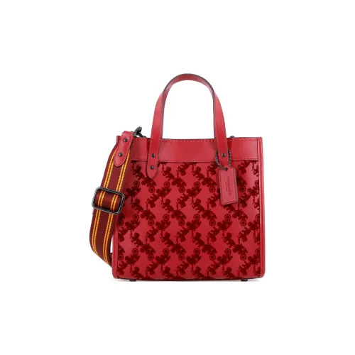 COACH Field Коровья кожа Тоут Сумка Сумка для покупок Сумка Сумка через плечо Сумка через плечо Средний Женская Бургунди