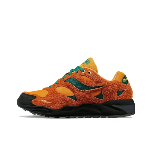 Saucony Grid Shadow 2 Беговые кроссовки Низкий верх Оранжевый/Зеленый Мужской