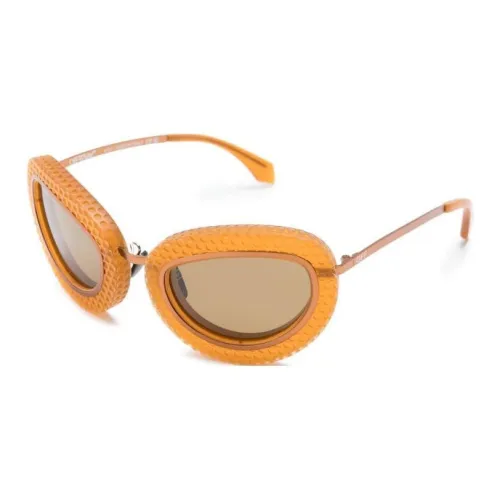 OFF Белый Металлический Ацетат Нерегулярной Формы Солнцезащитные Очки Унисекс Оранжевый