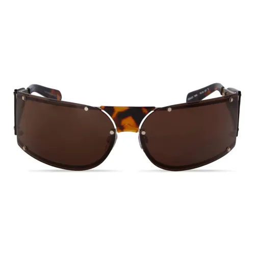 Off Белый Металлик Нейлон Нерегулярная форма Солнцезащитные очки Женские Черепаховый