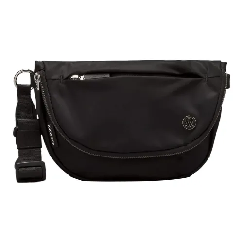 Lululemon Нейлоновая сумка через плечо размер Extra Mini унисекс черный и серебряный