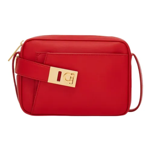 FERRAGAMO Телячья кожа Camera Сумка Сумка через плечо Маленькая Женская Пламя Красный