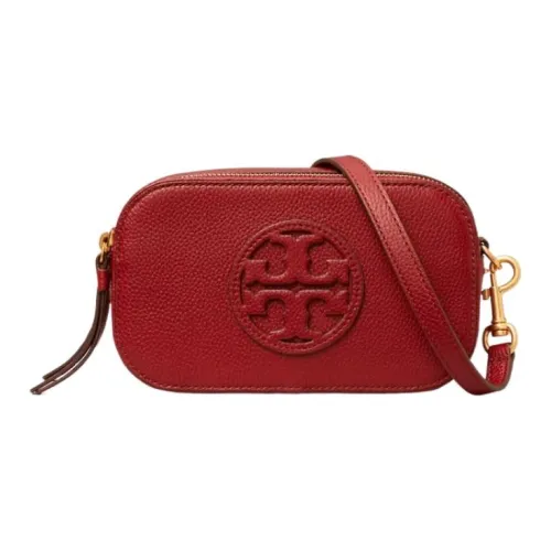 TORY BURCH Miller кожаная сумка Camera сумка через плечо мини женская красная