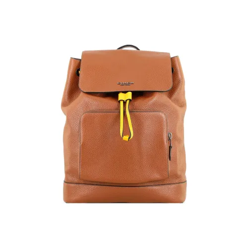 COACH Тернер GRAIN LEATHER Рюкзак Большой Мужской Коричневый Апельсин