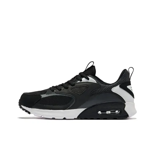 Erke Устойчивые к истиранию низкие беговые кроссовки для мужчин черно-белые