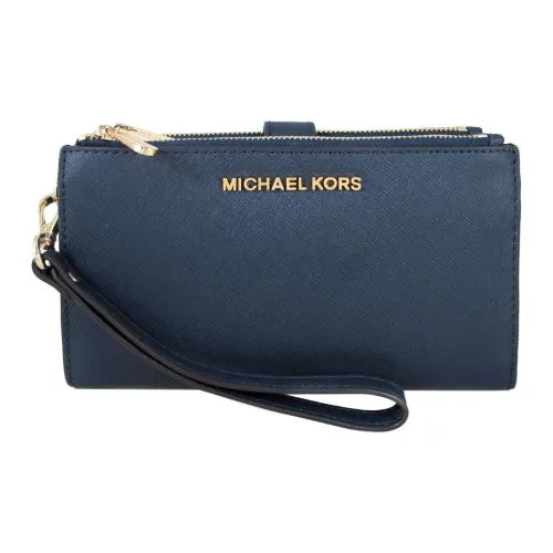 MICHAEL KORS Jet Set Saffiano Кожа Кошелек Большой Мужской Морской Синий