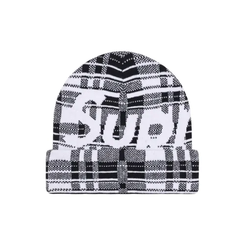 Supreme Кашемировая смесь Шапки-бини Унисекс Черный белый