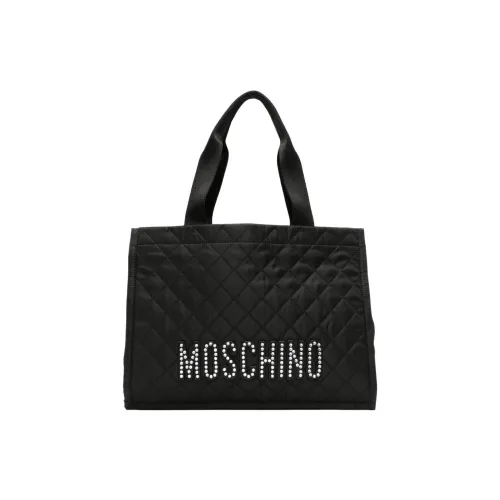 MOSCHINO Ткань Тоут Сумка Сумка для покупок Сумка Обычная Женская Черная