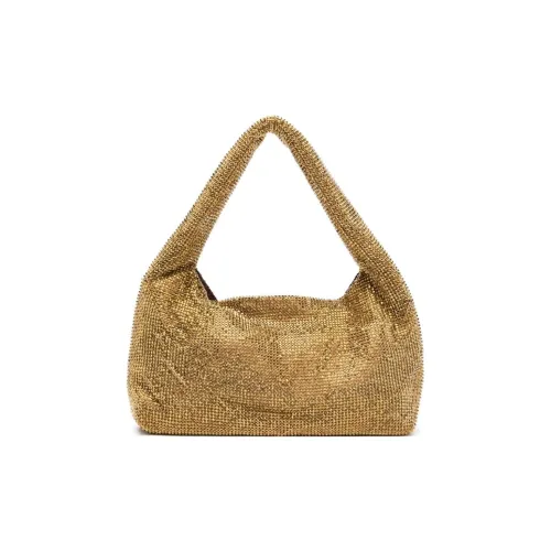 KARA Кристальная сетчатая ткань сумка через плечо сумка женская золотая