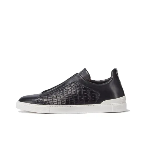 Ermenegildo Zegna Triple Stitch Скейтборд Кроссовки Низкие Морской Синий Мужской