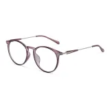 Прозрачный фиолетовый и серебряная рамка, защита от синего света, угол обзора 150 градусов (рекомендуется для возраста 50-54 лет)