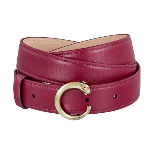 Cartier Ремень Panthère De Cartier Яловичная Кожа Красно-вишневого Цвета, Пряжка С Позолоченной Отделкой