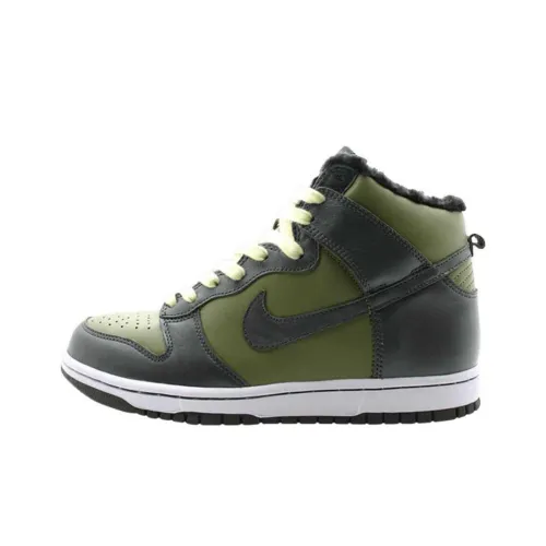 Nike Dunk High Амортизация Износостойкий Высокий Топ Скейтборд Кроссовки Женские Зеленый