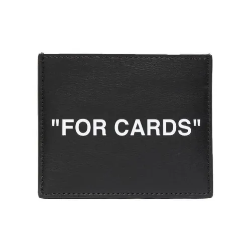 Off Белый Коровья кожа Держатель для карт Держатель для карт Стандартный Мужской Черный