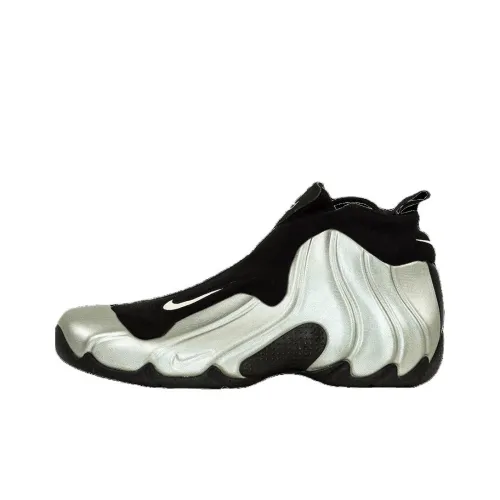 Nike Air Flightposite Majestic Амортизация Износостойкий MID Топ Винтажные баскетбольные кроссовки Мужской Серебряный
