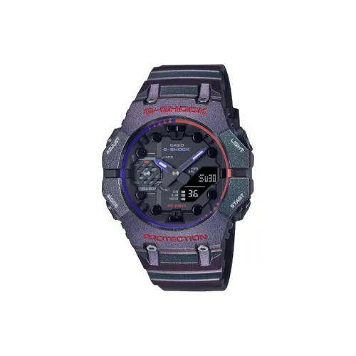 CASIO Liquid Crystal Analog Dual Display Series SHOCK Кварцевый механизм Смола Ремешок Часы Мужские Черный Циферблат