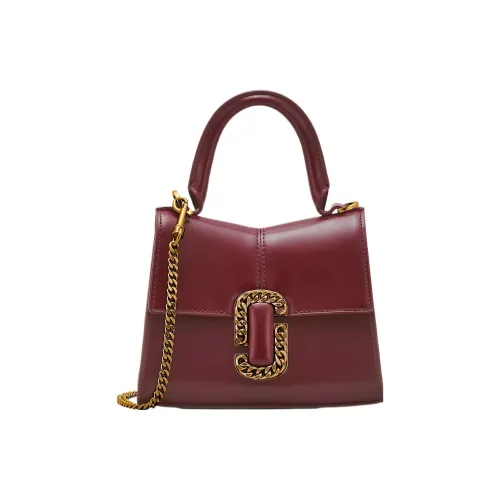 MARC JACOBS Гладкая кожа Сумка через плечо Сумка Мини Женская Вишнево-красная