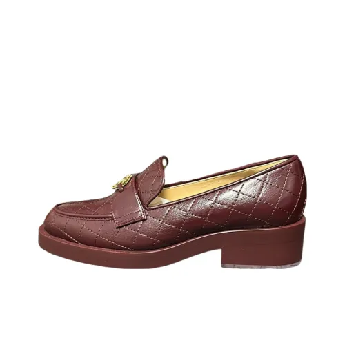 CHANEL Лоферы Женские Красный Коричневый