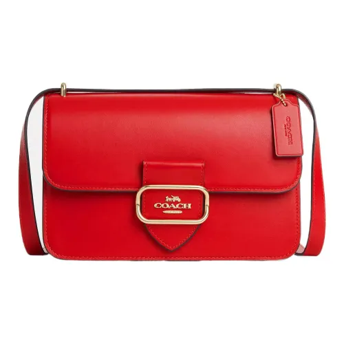 COACH Morgan Square Телячья кожа Маленькая квадратная сумка Сумка через плечо Средний Женский Красный
