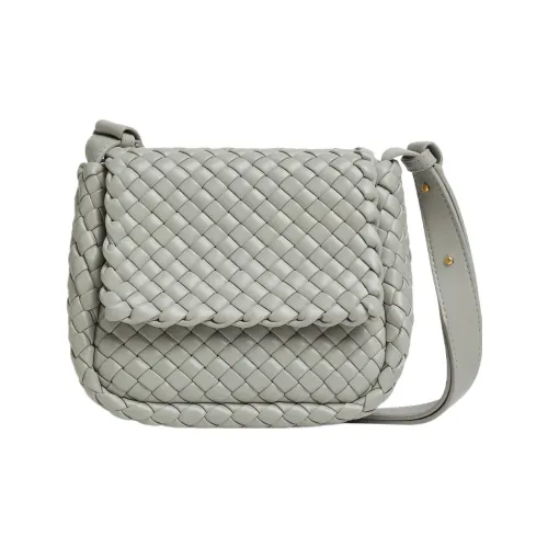 Bottega Veneta Sheepskin Тканая Сумка Сумка через плечо Сумка на плечо Женская Агатовый Серый