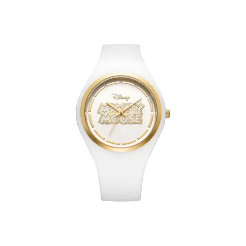 Disney Mickey Series Кварцевый механизм Силиконовый ремешок Часы Унисекс Белый циферблат