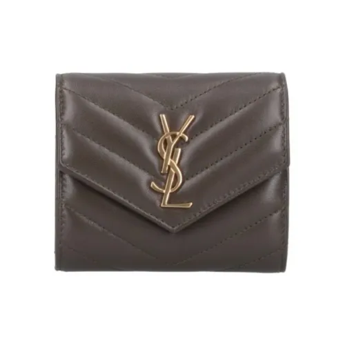 SAINT LAURENT Телячья кожа Кошелек Женские Кофе