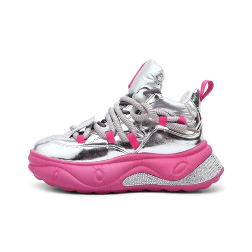 Mr.shang Благоприятные облака Серебряный Коллекция Противоскользящий Устойчивый к истиранию MID Топ Кэжуал Женские Серебряный Розовый