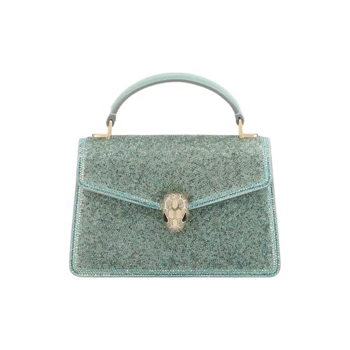 BVLGARI Serpenti Forever Замшевая сумка через плечо мини-сумка женская светло-синяя