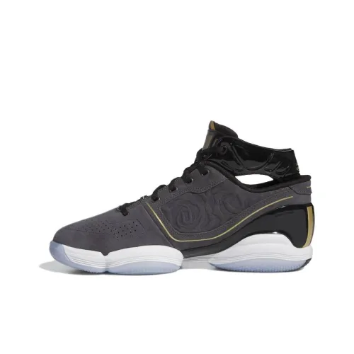 Adidas AdiZero Rose 1 Амортизация Износостойкий MID Топ Баскетбольные Кроссовки Мужские Темно-Серый