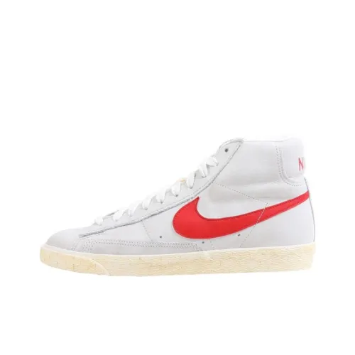 Nike Blazer High Устойчивый к истиранию Дышащие Высокие Кроссовки для скейтбординга Унисекс Серый Красный