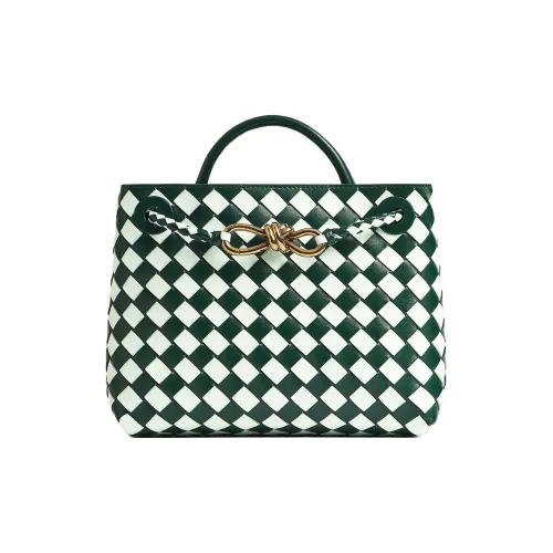 Bottega Veneta Andiamo Series Мягкий Intrecciato Ткань Вязаная Клетка Коровья Кожа Сумка через плечо Сумка Маленькая