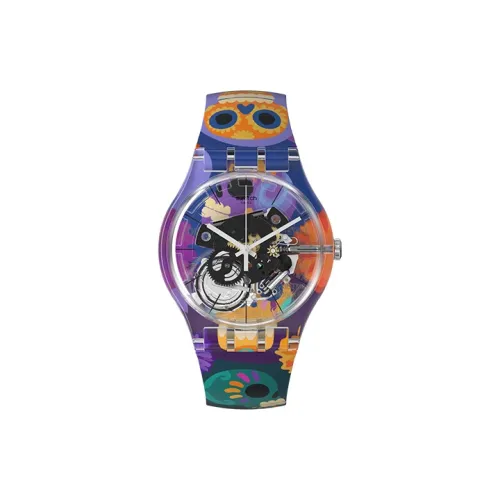Swatch Quartz Механизм Унисекс Часы 41mm*9,85mm Скелет