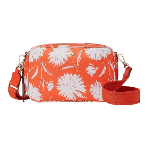 Kate Spade Полиэстер Camera Сумка Сумка через плечо Маленькая Женская Белая и Оранжевая