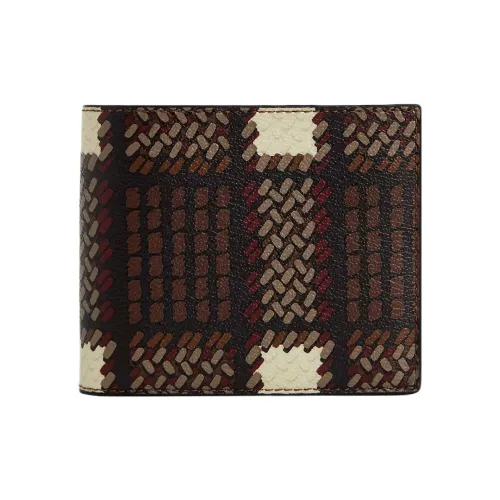 COACH 3 IN 1 Wallet Покрытый холст Монетница Кошелек Унисекс Бронза Черный