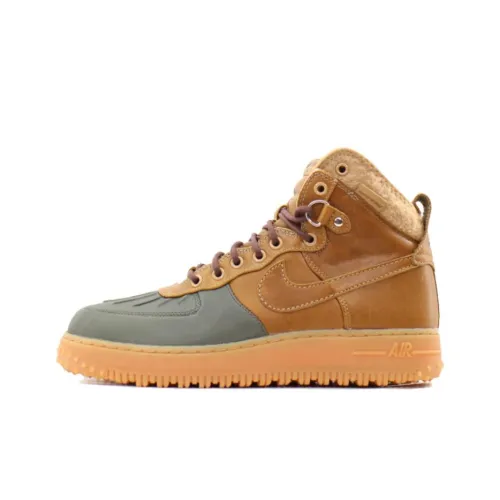 Nike Air FORCE 1 Устойчивые к истиранию Дышащие Высокие Кроссовки для скейтбординга Унисекс Коричневый