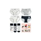 Подарочная коробка Набор 4+3 носков + сумка для покупок + поздравительная открытка