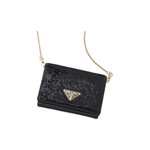 PRADA Кожа Детали Картхолдер Картхолдер Стандартный Женские Черный