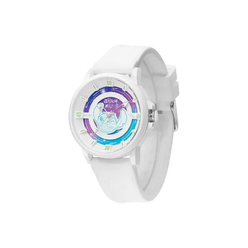 Серия Disney Stitch кварцевый механизм силиконовый ремешок унисекс белый циферблат