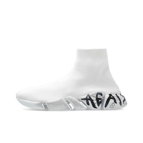 Balenciaga Speed 2,0 Покрытие Высокий Топ Повседневная Обувь Мужская Белая