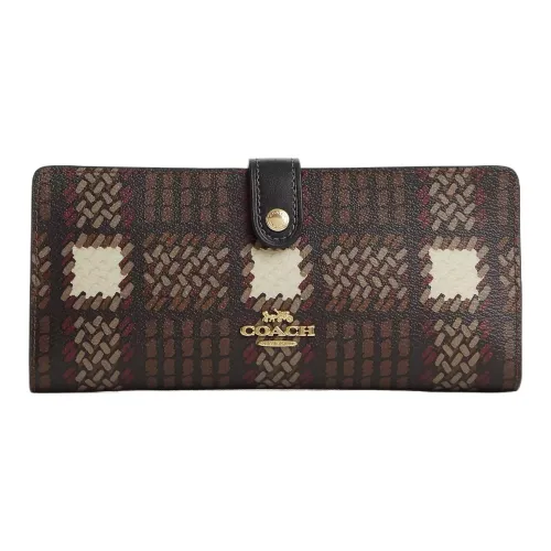 COACH Slim Wallet Холст с кожей Монетница Кошелек Кошелек Стандартный Унисекс Многоцветный