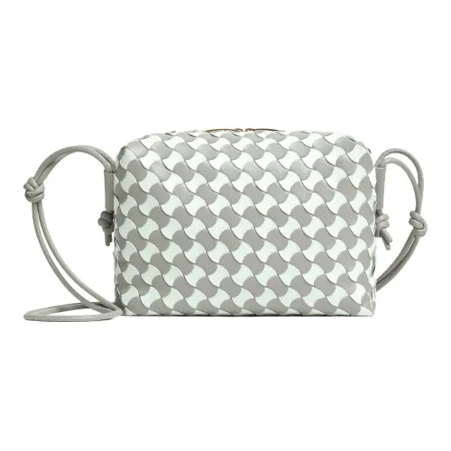 Bottega Veneta Loop Коровья кожа Camera Сумка Сумка через плечо Маленькая Женская Агатовый Серый и Ледниковый Синий