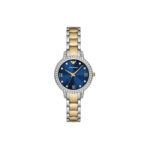 EMPORIO ARMANI Women's Watch Кварцевый механизм ремешок из нержавеющей стали 32 мм синий циферблат
