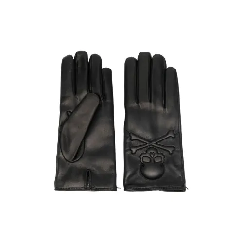 PHILIPP PLEIN Кожа, Кашемир Перчатки Унисекс