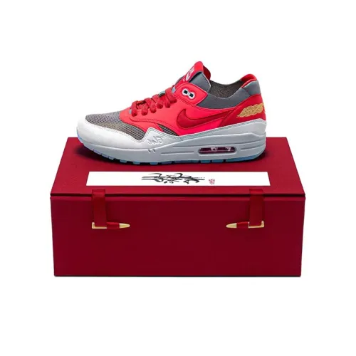 CLOT x Nike Air Max 1 Low Беговые кроссовки Unisex Красные Серые Белые