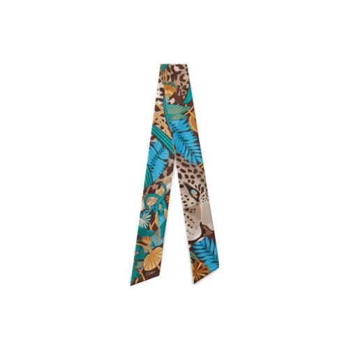 Cartier Бандо Panther In The Jungle Шелк Саржевого Плетения Бежевого Цвета