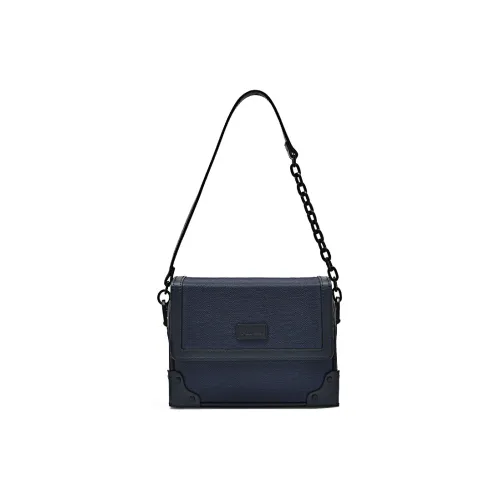 Pedro Ткань Маленькая Квадратная Сумка Сумка через плечо Маленькая Мужская Темно-синяя