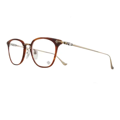 Chrome Hearts Титановый сплав Пластина And Титановый сплав Серебряный Нерегулярная форма Оправы для очков Унисекс Коричневый