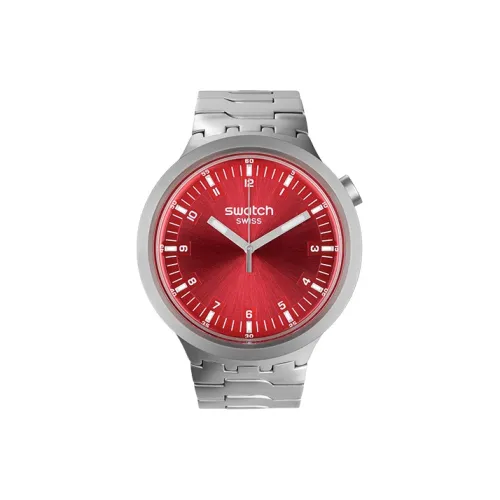 SWATCH BIG BOLD IRONY Collection Кварцевый механизм Унисекс Часы 47 мм Красный Циферблат Корпус из нержавеющей стали