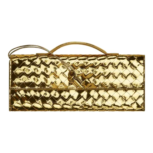 Bottega Veneta Laminated Sheepskin Clutch Women's Gold Bottega Veneta Ламинированный клатч из овчины женский золотой