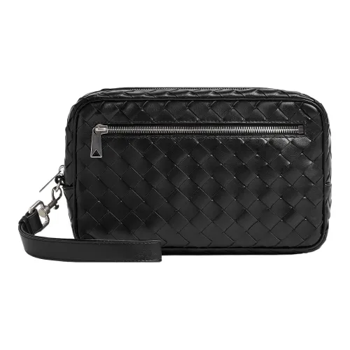 Bottega Veneta Intrecciato Коровья кожа Клатч Стандартный Мужской Черный